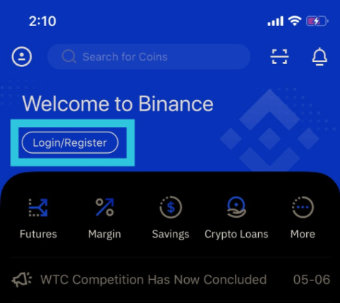 Binance Register Screen 2