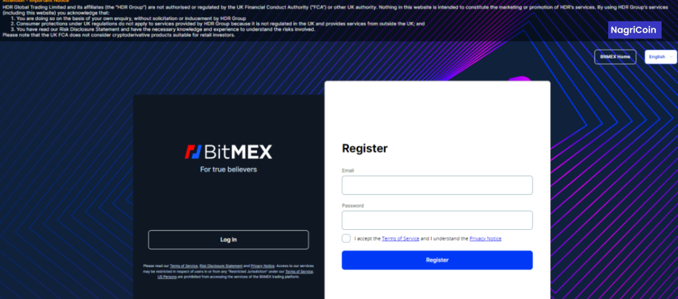 BitMex Register